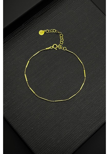 925 Ayar Gümüş Italyan Model Altın Renk Erkek Bileklik FRJ12193-3193-G