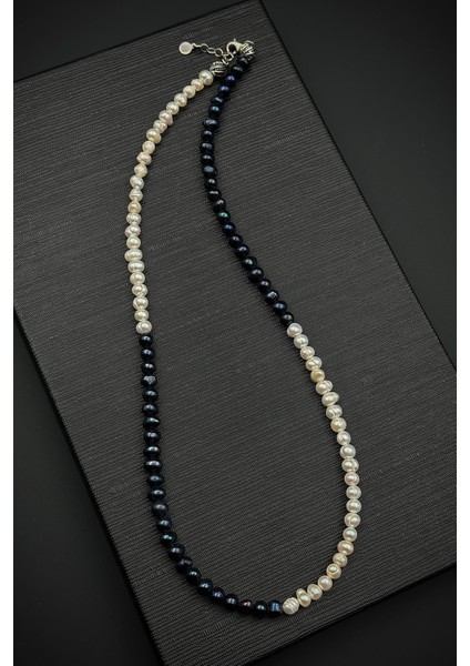 925 Ayar Gümüş ve Inci Taşlı Lacivert-Beyaz Renk Erkek Bileklik/kolye Set FRJ12403-3403-LA modelleri