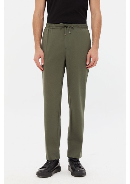 Ds Damat Comfort Fit Haki Düz Jogger Pantolon