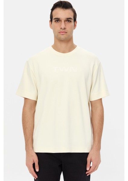 Relaxed Fit Ekru Düz T-Shirt fırsatları