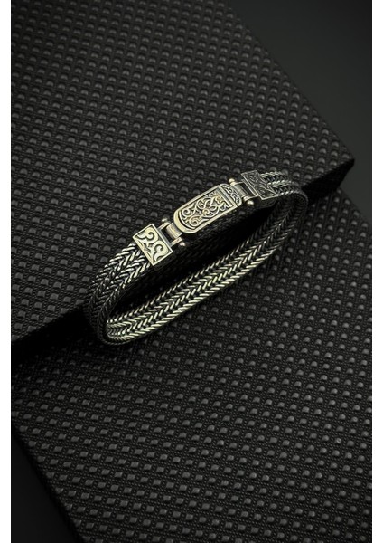 925 Ayar Gümüş Italyan Model Gümüş Renk Erkek Bileklik FRJ12559-3559-A