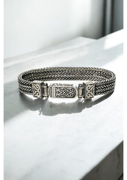 925 Ayar Gümüş Italyan Model Gümüş Renk Erkek Bileklik FRJ12559-3559-A fiyatları