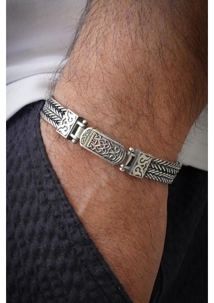 925 Ayar Gümüş Italyan Model Gümüş Renk Erkek Bileklik FRJ12559-3559-A indirimleri