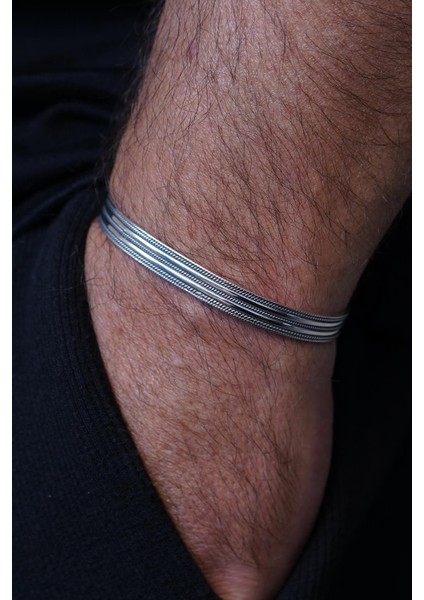 925 Ayar Gümüş Italyan Model Gümüş Renk Erkek Bileklik/yüzük Set FRJ12661-3661-A8 fiyatları