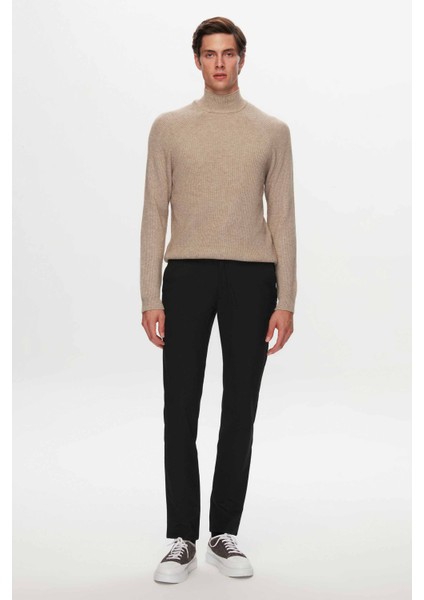 Siyah Gabardin Jogger Pantolon