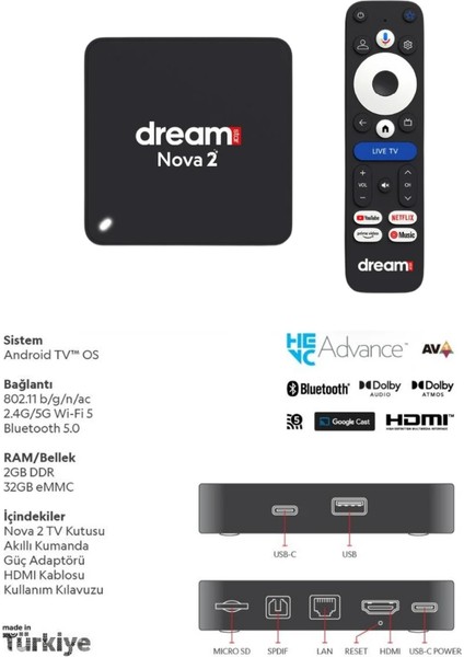 Nova 2 32 GB 4K Android Tv Box fırsatları