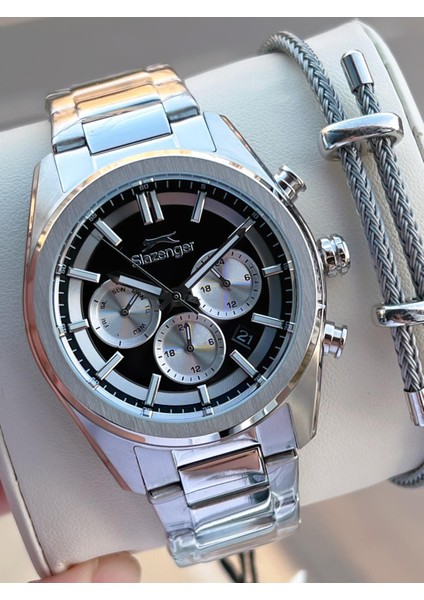 Italyan Tasarım Bileklik Hediyeli 2 Yıl Garantili 10 Atm Çelik Erkek Kol Saat ESL.Y2554.1