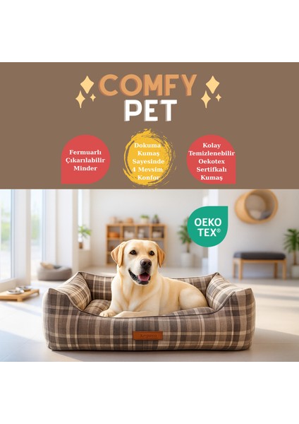 Comfy Pet, Premium Dokuma Kumaş, Çıkarılabilir Minder, Yıkanabilir,destekleyici Kedi ve Köpek Yatağı fiyatları