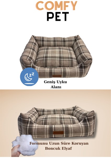 Comfy Pet, Premium Dokuma Kumaş, Çıkarılabilir Minder, Yıkanabilir,destekleyici Kedi ve Köpek Yatağı fırsatları