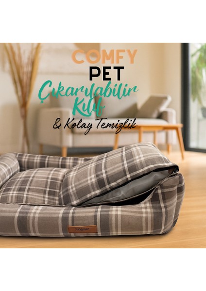 Comfy Pet, Premium Dokuma Kumaş, Çıkarılabilir Minder, Yıkanabilir,destekleyici Kedi ve Köpek Yatağı indirimleri