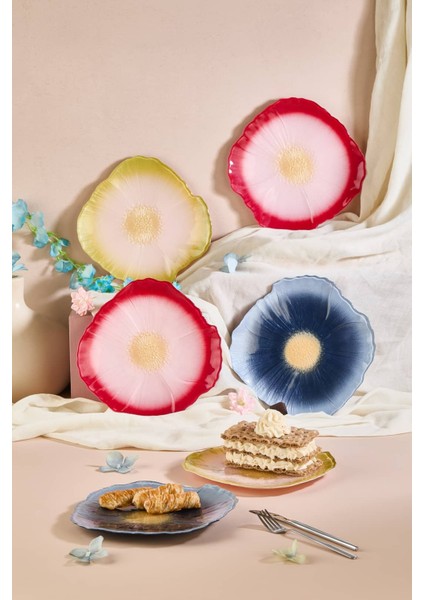 Alba 6'lı Çiçek Pasta Servis Sunum Tabağı Seti fiyatları