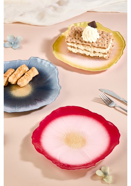 Alba 6'lı Çiçek Pasta Servis Sunum Tabağı Seti modelleri