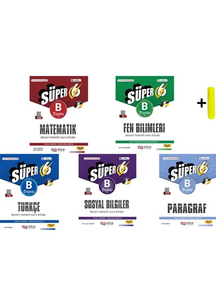 6. Sınıf Süper B ( Başarı) Tüm Dersler Soru Bankası Seti 5 Kitap