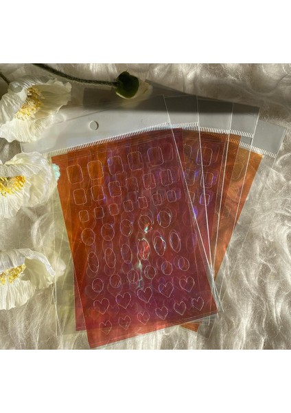 Japon Hologram Tırnak Glitter - 2 Adet Pembe 2 Adet Mavi, 4lü Set modelleri