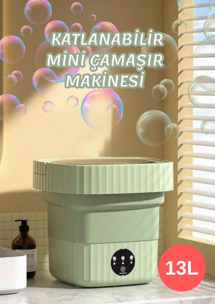 Katlanabilir Mini Çamaşır Makinesi 13 L Taşınabilir Çamaşır Makinesi ve Kurutma Özellikli – Yurtlar, Seyahatler, Küçük Evler, Havlular ve Iç Çamaşırları Için Yer Tasarruflu Çamaşır Yardımcısı
