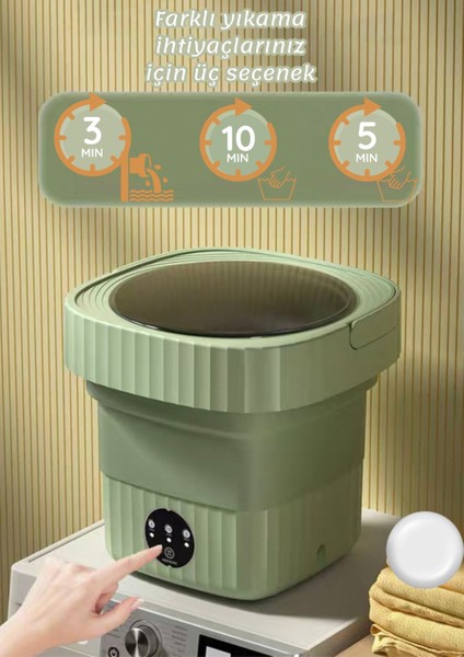 Katlanabilir Mini Çamaşır Makinesi 13 L Taşınabilir Çamaşır Makinesi ve Kurutma Özellikli – Yurtlar, Seyahatler, Küçük Evler, Havlular ve Iç Çamaşırları Için Yer Tasarruflu Çamaşır Yardımcısı