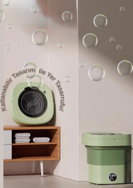 Katlanabilir Mini Çamaşır Makinesi 13 L Taşınabilir Çamaşır Makinesi ve Kurutma Özellikli – Yurtlar, Seyahatler, Küçük Evler, Havlular ve Iç Çamaşırları Için Yer Tasarruflu Çamaşır Yardımcısı