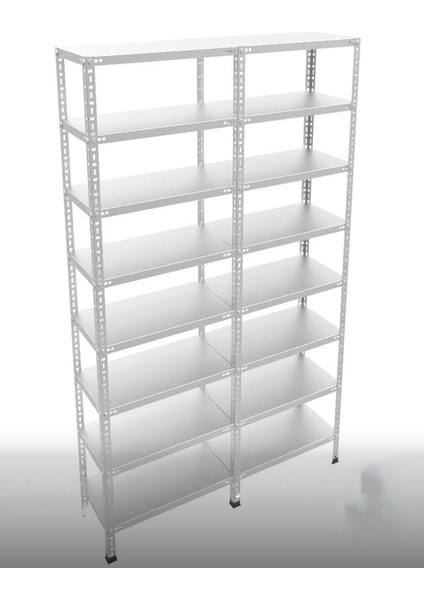 Galvaniz Çelik Raf Ünitesi 93X186X200 8 Katlı Arşiv Rafı Depo Rafı Kiler Rafı