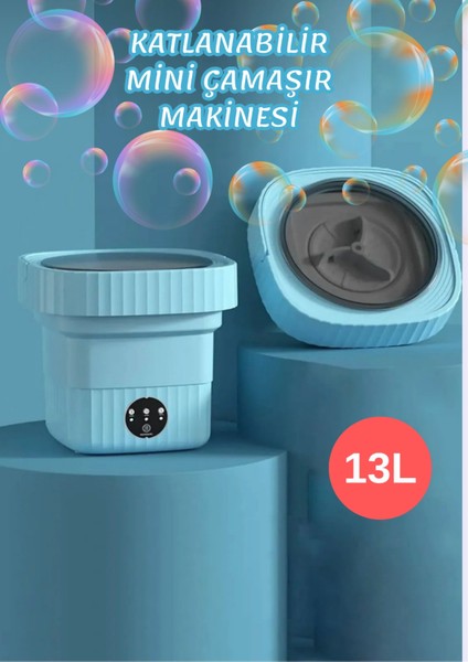 Katlanabilir Mini Çamaşır Makinesi 13 L Taşınabilir Çamaşır Makinesi ve Kurutma Özellikli – Yurtlar, Seyahatler, Küçük Evler, Havlular ve Iç Çamaşırları Için Yer Tasarruflu Çamaşır Yardımcısı