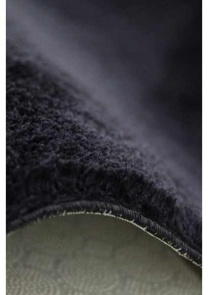 Sıyah Banyo Halısı Peluş Post Halı Klozet 2 Li Takımı 80X120 + 80X60