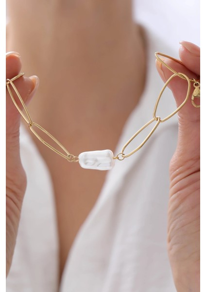 Altın Kaplama Barok Inci Detaylı Çelik Kadın Bileklik fiyatları