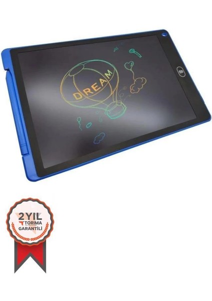 T12 Mavi Writing Tablet LCD 12 Inç Dijital Kalemli Çizim Yazı Tahtası