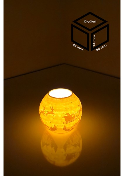 Yılbaşı Noel Baba Modelli Tealight Çıkıntılı Mumluk NO.2106P (Led Işık Dahil) fiyatları