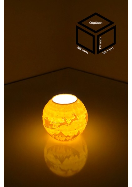 Yılbaşı Noel Baba Modelli Tealight Çıkıntılı Mumluk NO.2106P (Led Işık Dahil) modelleri