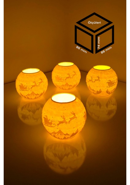 Yılbaşı Noel Baba Modelli Tealight Çıkıntılı Mumluk NO.2106P (Led Işık Dahil) fırsatları
