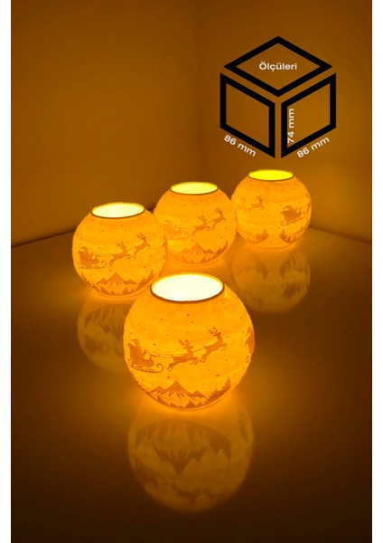 Yılbaşı Noel Baba Modelli Tealight Çıkıntılı Mumluk NO.2106P (Led Işık Dahil) indirimleri