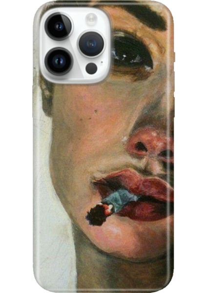 iPhone 15 Pro Max Kılıf Desenli Baskılı Tpu Rubber Kapak Cool Portre