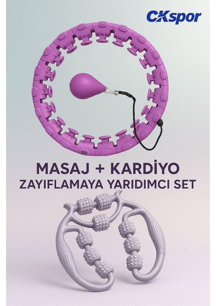 Egzersiz çemberi ve 9 tekerlekli masaj aleti süper ıncelme seti bel bacak kalça ıncelme ve şekillendirme seti