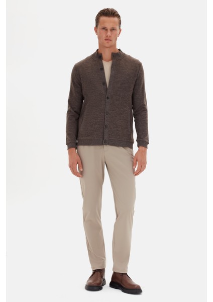 Ds Damat Regular Fit Kahverengi Düz Örgü Hirka fırsatları