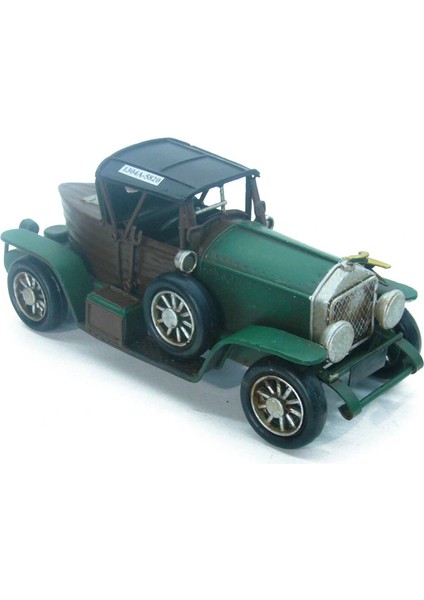 Dekoratif Vintage Metal Araba Biblo (Yeşil – Koleksiyonluk)