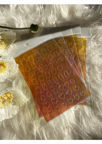 Japon Hologram Tırnak Glitter - Pembe Turuncu modelleri