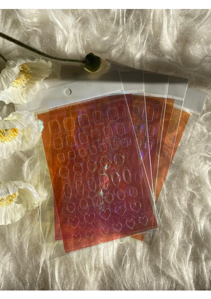 Japon Hologram Tırnak Glitter - Pembe Turuncu fırsatları