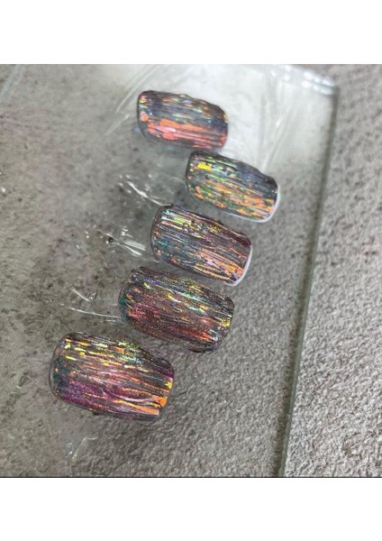 Japon Hologram Tırnak Glitter - Pembe Turuncu indirimleri