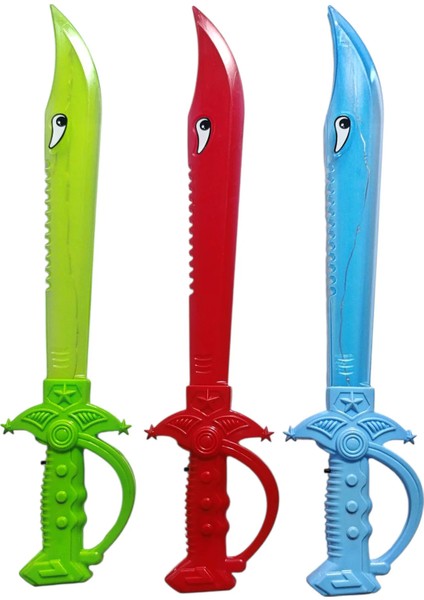 2 Adet Oyuncak Kılıç Işıklı Pilli Köpek Balığı Kılıç 38.5 Cm. Piller Hediye modelleri