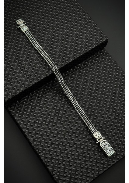 925 Ayar Gümüş Italyan Model Gümüş Renk Erkek Bileklik FRJ12624-3624-A