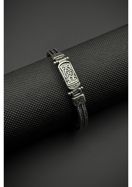 925 Ayar Gümüş Italyan Model Gümüş Renk Erkek Bileklik FRJ12624-3624-A fiyatları