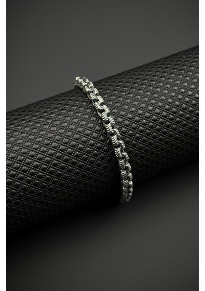 925 Ayar Gümüş Italyan Model Gümüş Renk Erkek Bileklik FRJ12670-3670-A fiyatları