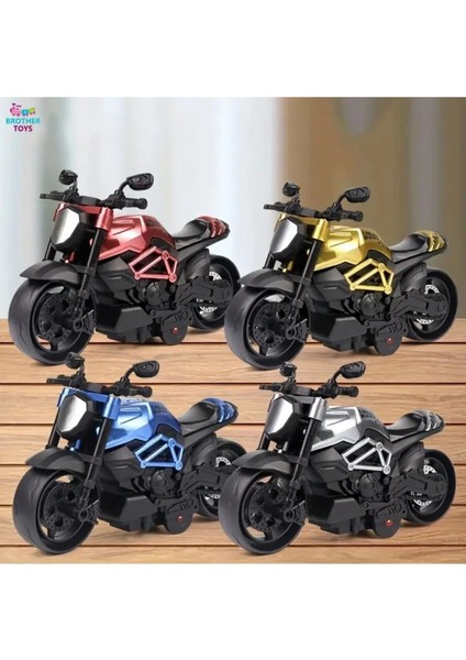1 Adet Sürtmeli Kaliteli Oyuncak Motosiklet Yurtdışından Özel Üretim Motor 14 Cm.