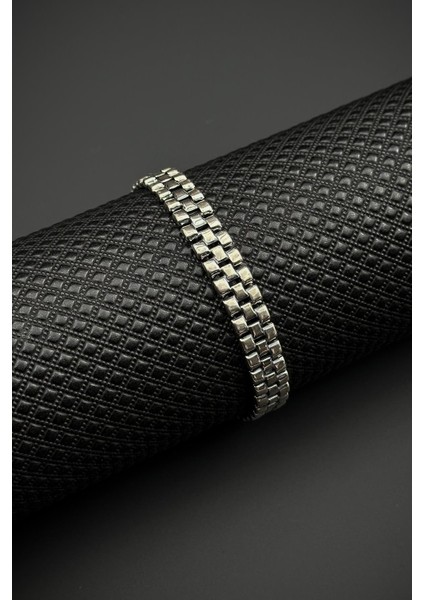 925 Ayar Gümüş Italyan Model Gümüş Renk Erkek Bileklik FRJ12670-3670-A6 fiyatları