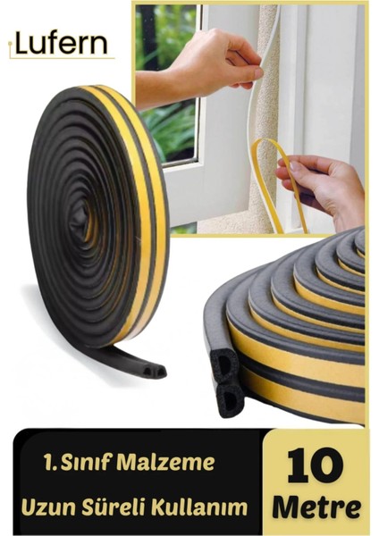 Premium Kapı Pencere Soğuk Toz Geçirmez Izolasyon Fitili Kendinden Yapışkanlı Isı Yalıtım 2x5=10 mt