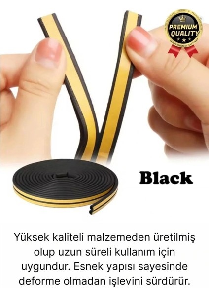 Premium Kapı Pencere Soğuk Toz Geçirmez Izolasyon Fitili Kendinden Yapışkanlı Isı Yalıtım 2x5=10 mt fiyatları