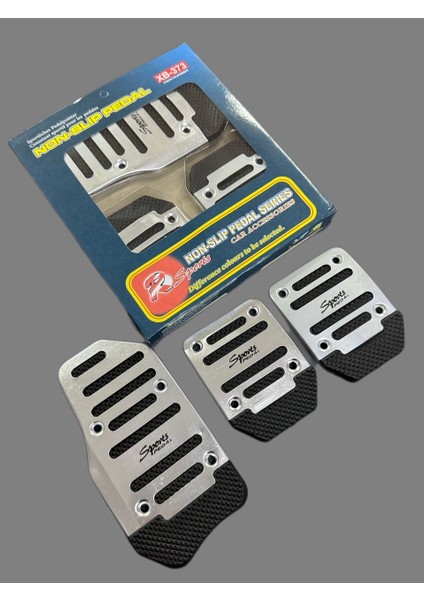 Araba Pedal Seti Spor Kaymaz Manuel Araba Gaz Fren Debriyaj Pedalı Kapağı Silver Xb 373