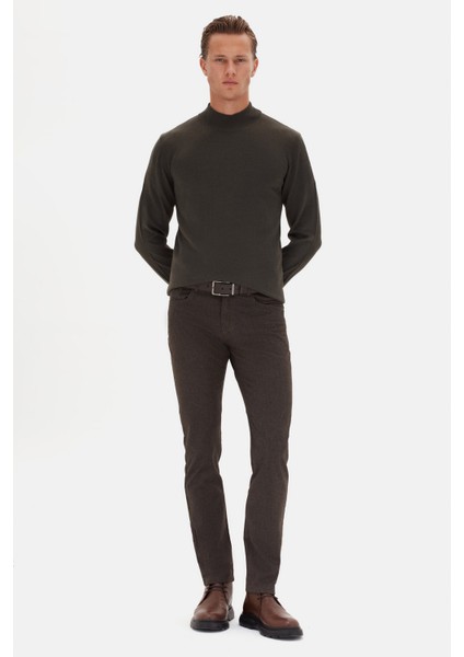 Ds Damat Regular Fit Haki Düz Örgü Kazak modelleri