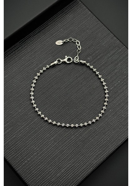 925 Ayar Gümüş Italyan Model Gümüş Renk Erkek Bileklik FRJ12571-3571-A