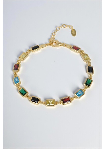 925 Ayar Gümüş Mix Zirkon Taşlı Altın Renk Erkek Bileklik FRJ12677-3677-CKG modelleri