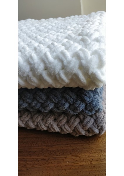 Bebek Battaniyesi Kışlık-Kalın Beyaz 85*85 cm